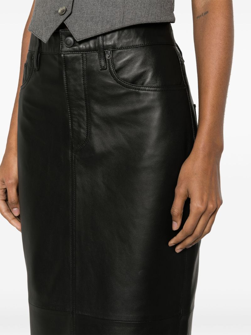 Black Leather Maxi Skirt