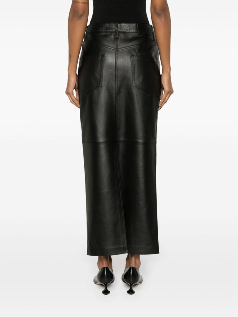 Black Leather Maxi Skirt