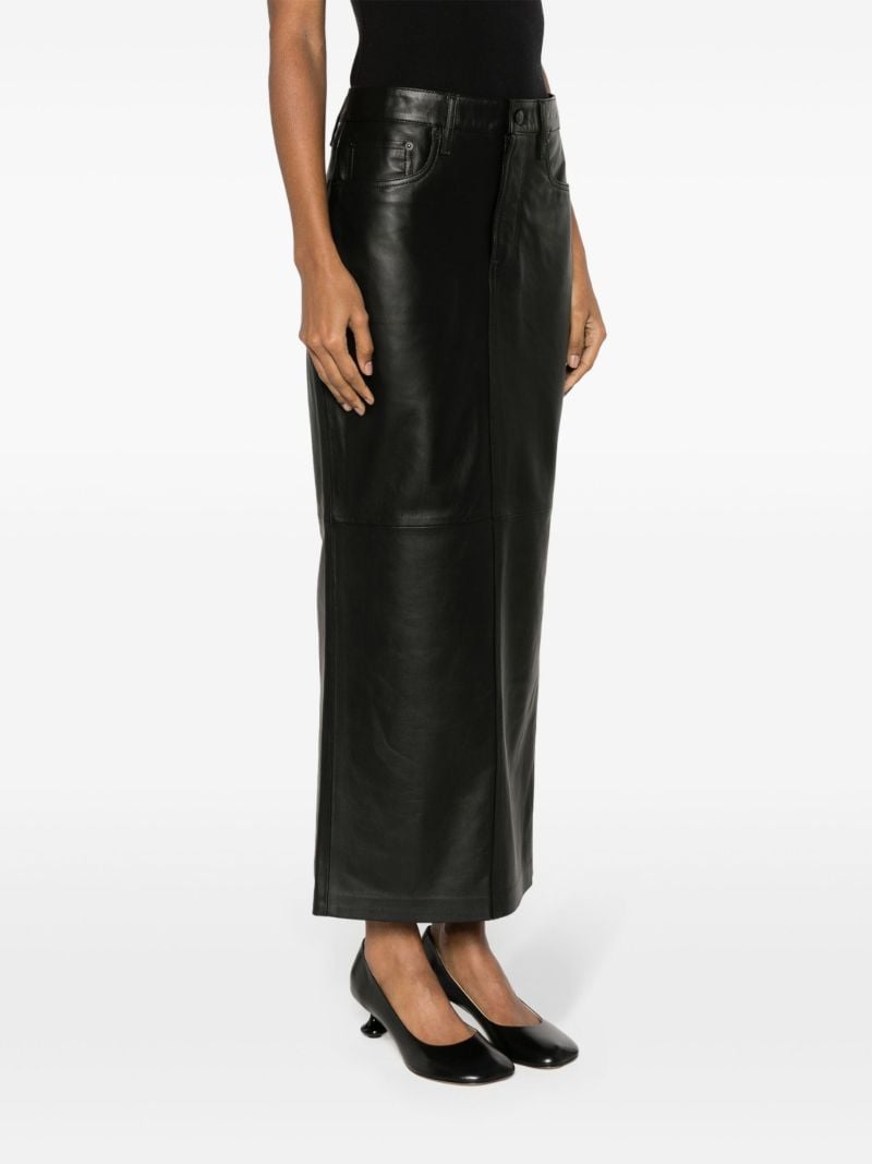 Black Leather Maxi Skirt