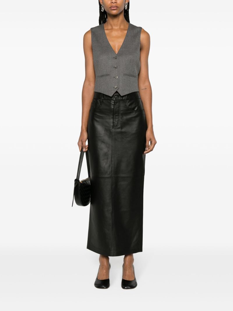 Black Leather Maxi Skirt