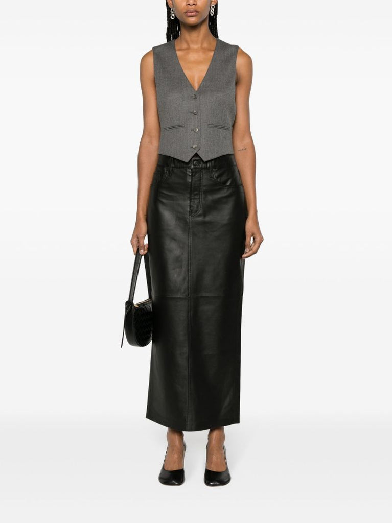 Black Leather Maxi Skirt