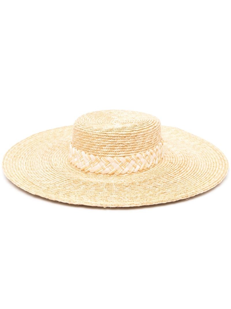 Neutral Nora Raffia Boater Hat
