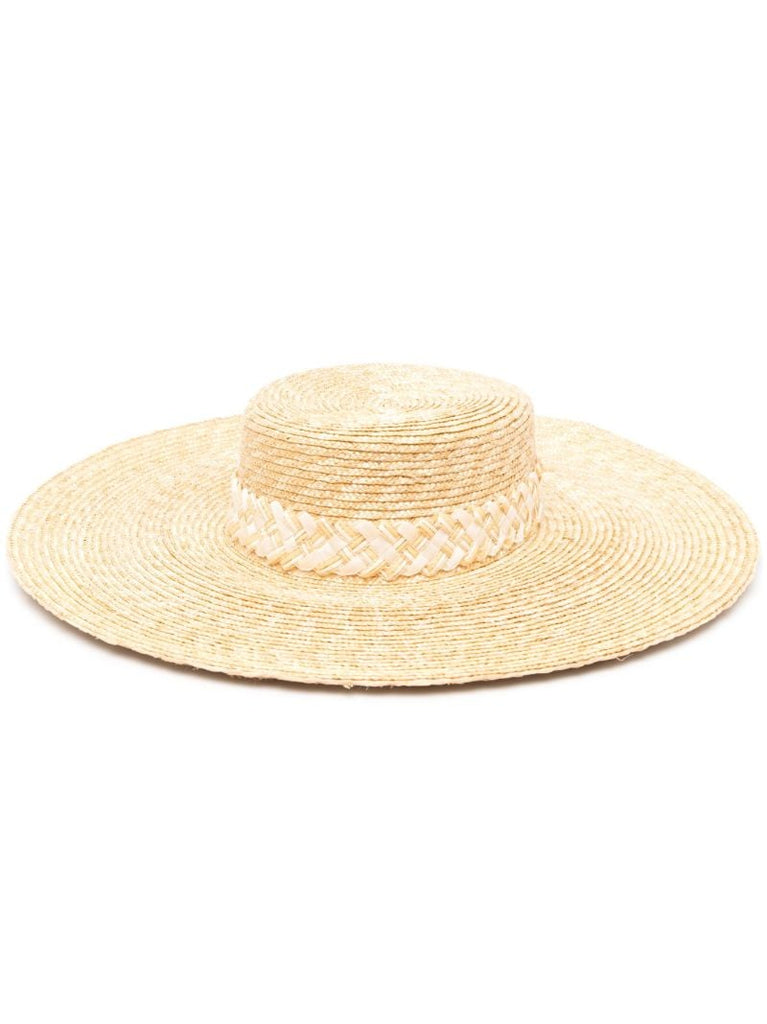 Neutral Nora Raffia Boater Hat