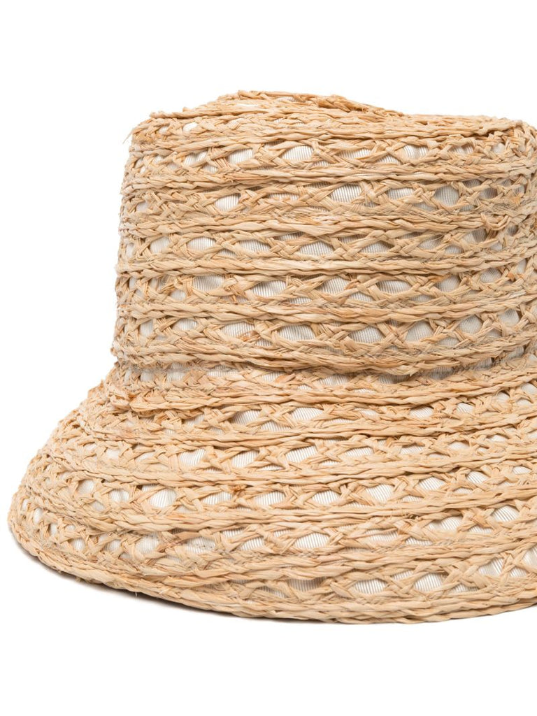 Neutral Ida Raffia Bucket Hat