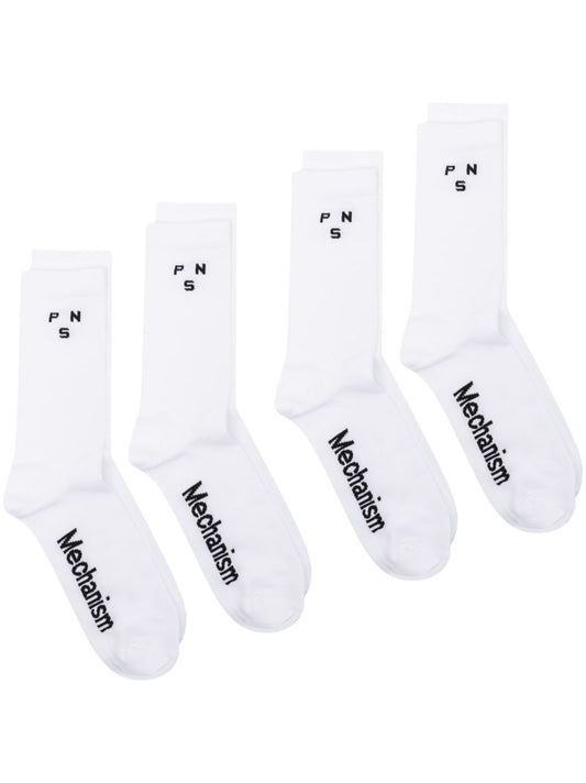 White Mechanism Cycling Socks Set