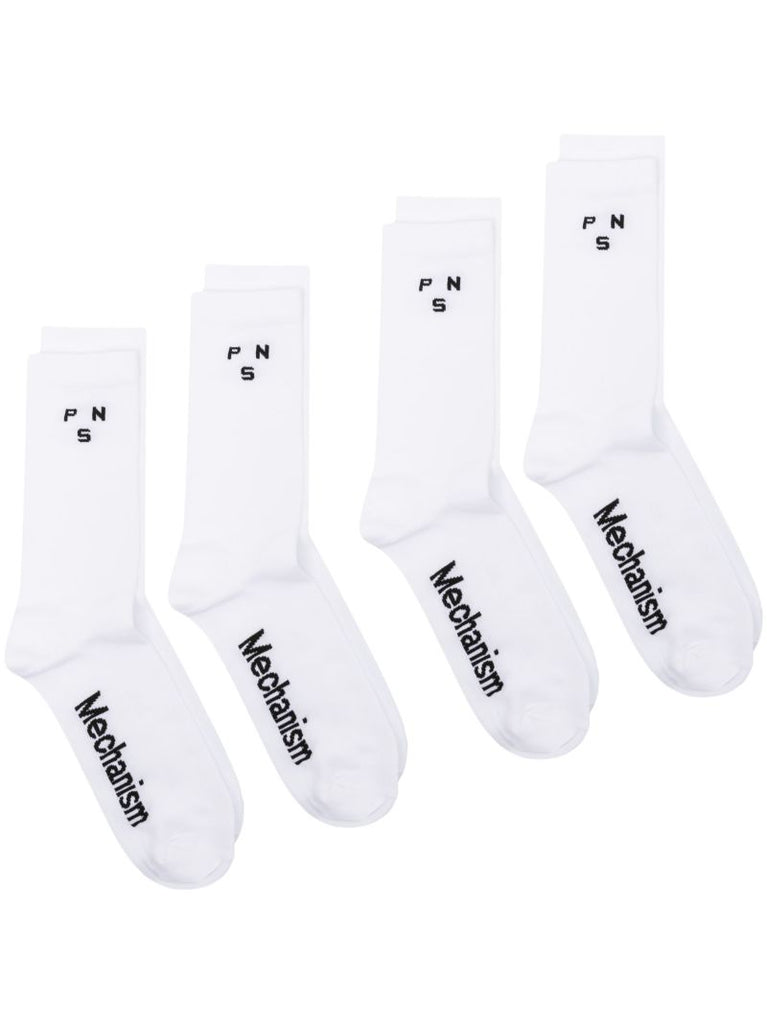 White Mechanism Cycling Socks Set