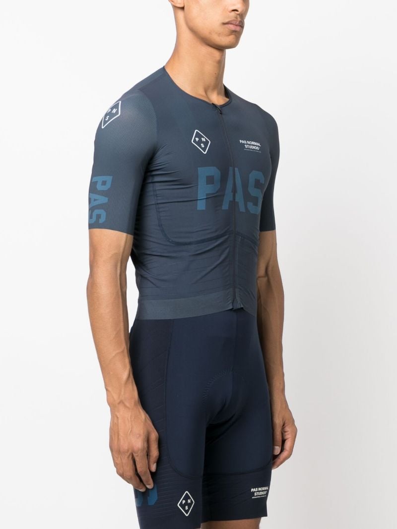 Blue Jersey Zip-up Cycling Top