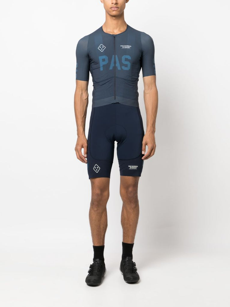 Blue Jersey Zip-up Cycling Top
