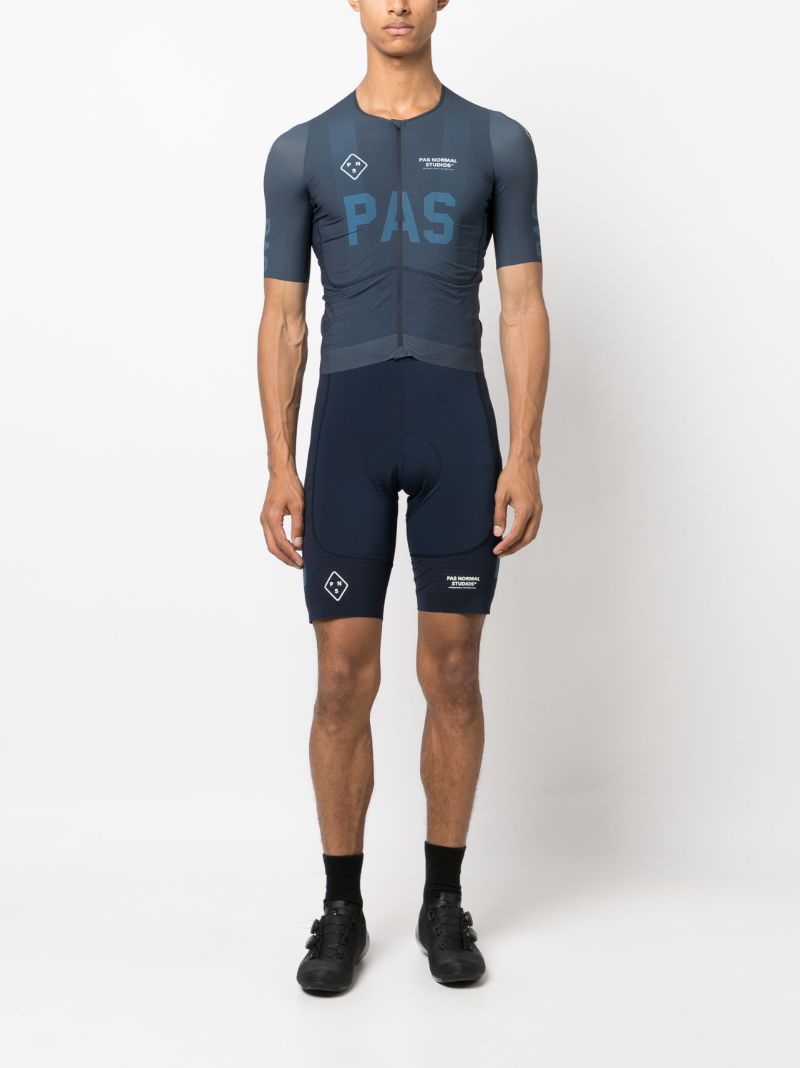 Blue Jersey Zip-up Cycling Top