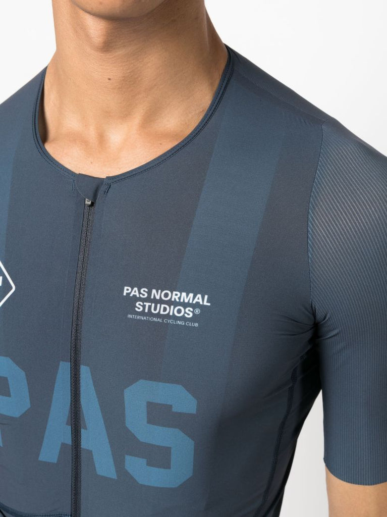 Blue Jersey Zip-up Cycling Top