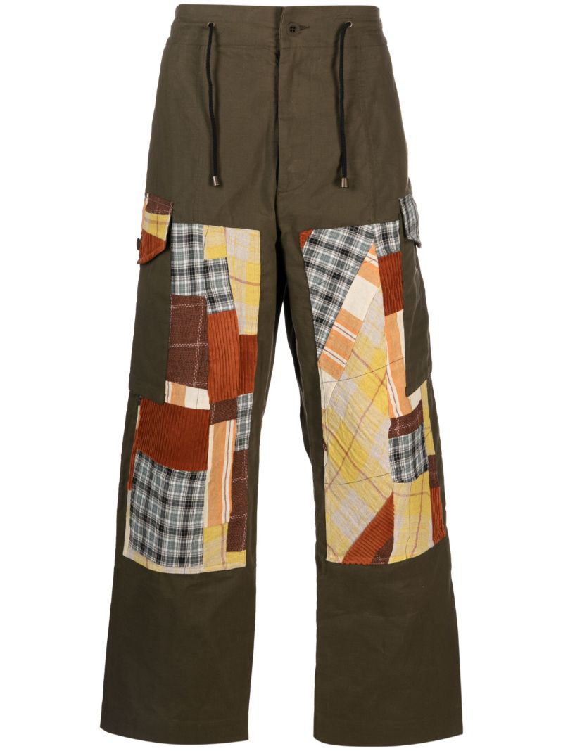 Green Patchwork Cargo Pants