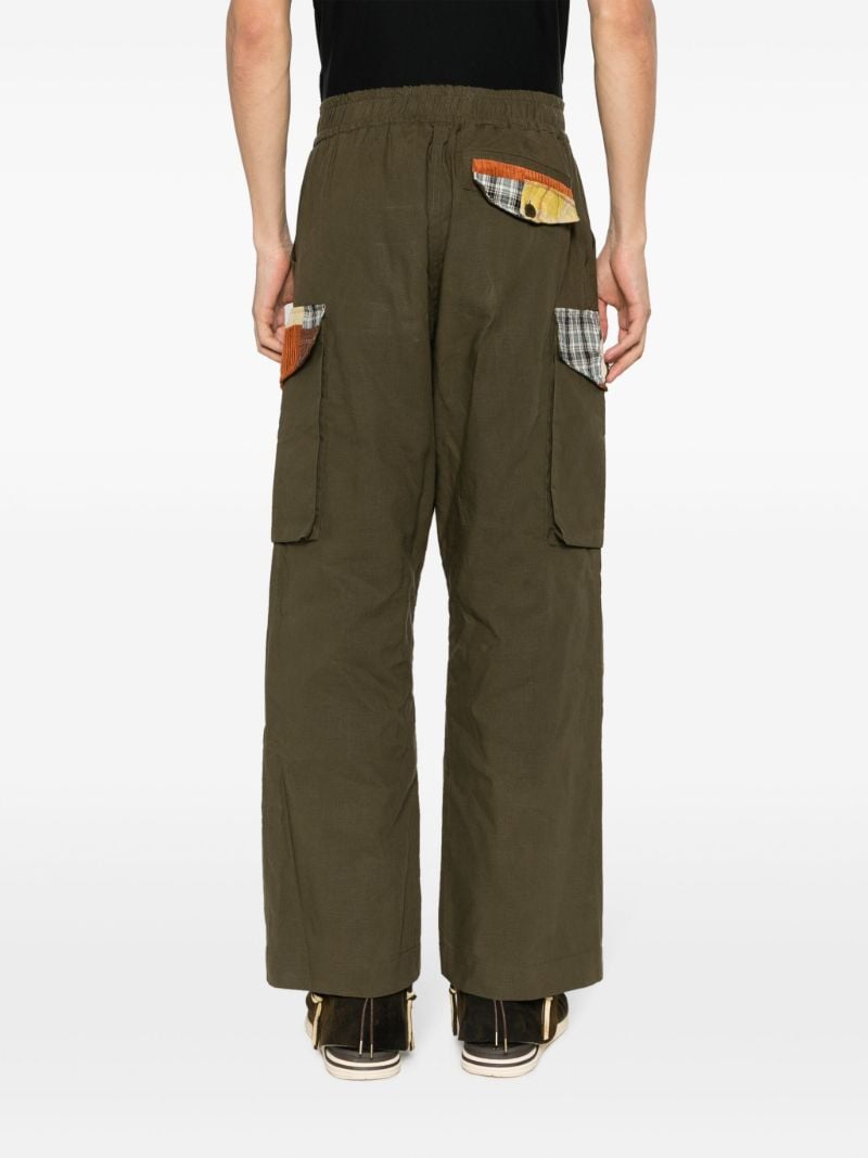 Green Patchwork Cargo Pants