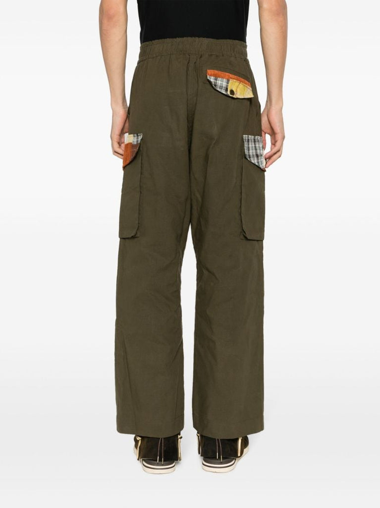 Green Patchwork Cargo Pants