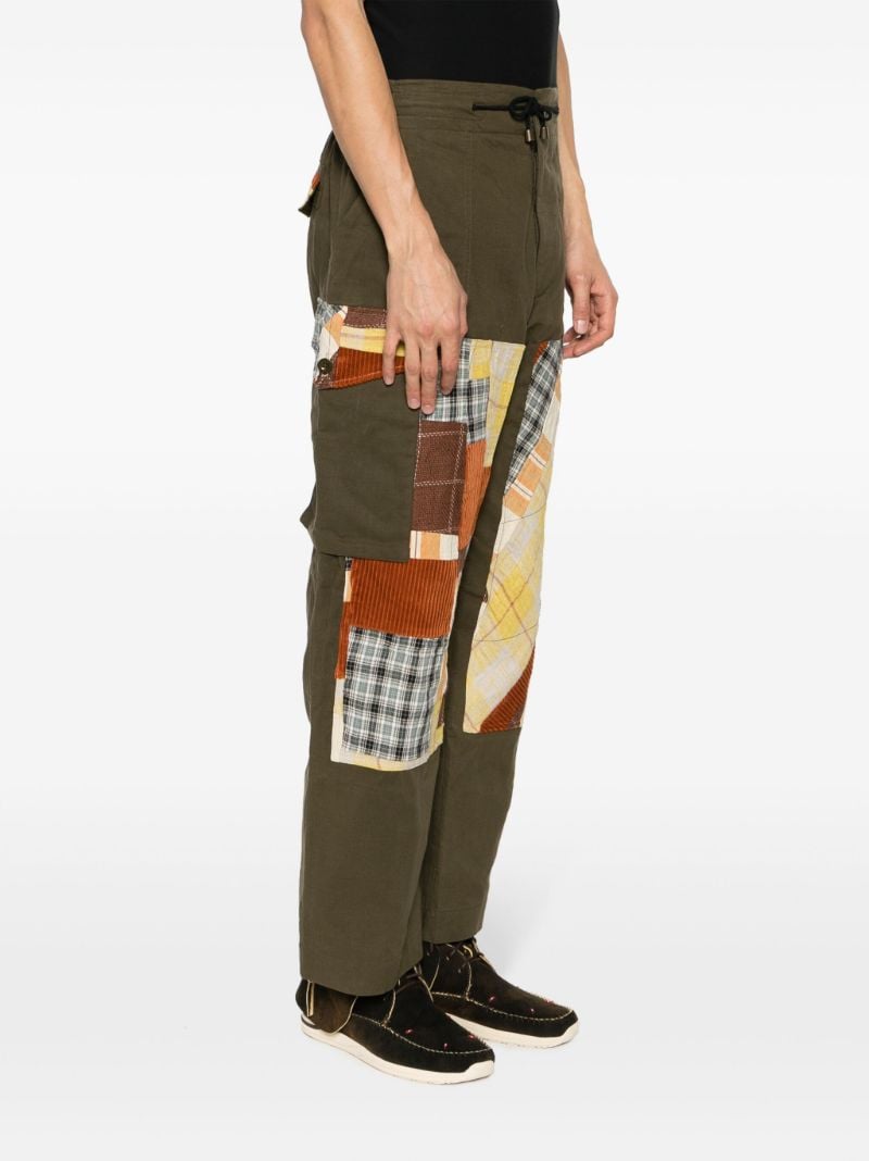 Green Patchwork Cargo Pants