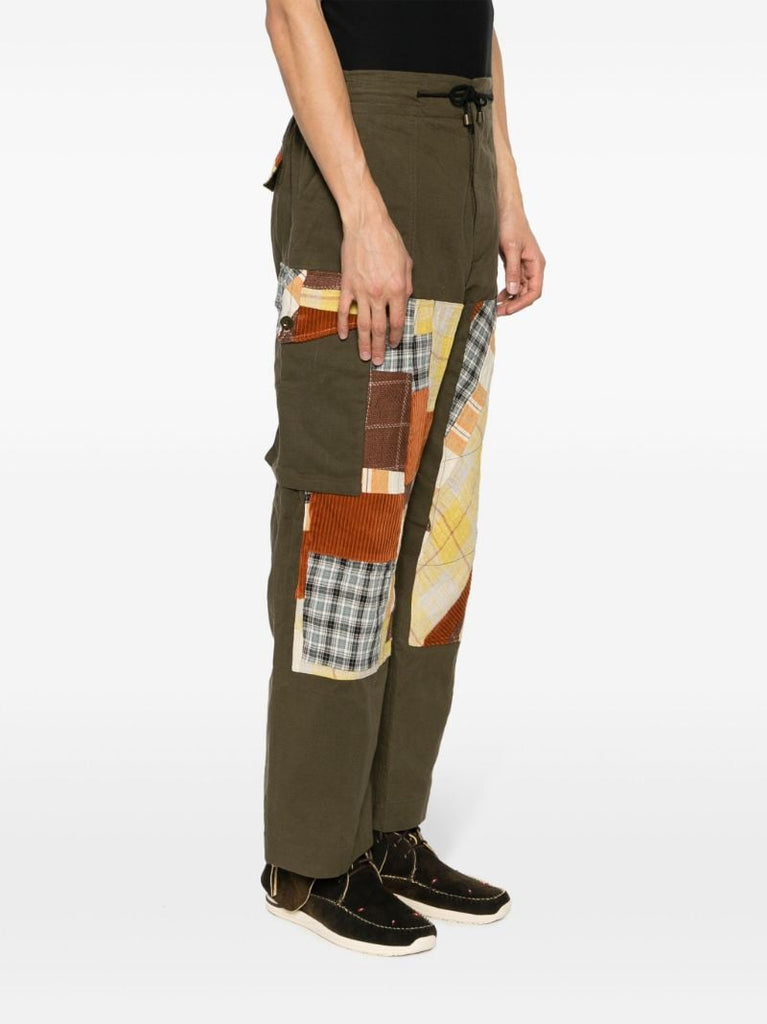 Green Patchwork Cargo Pants