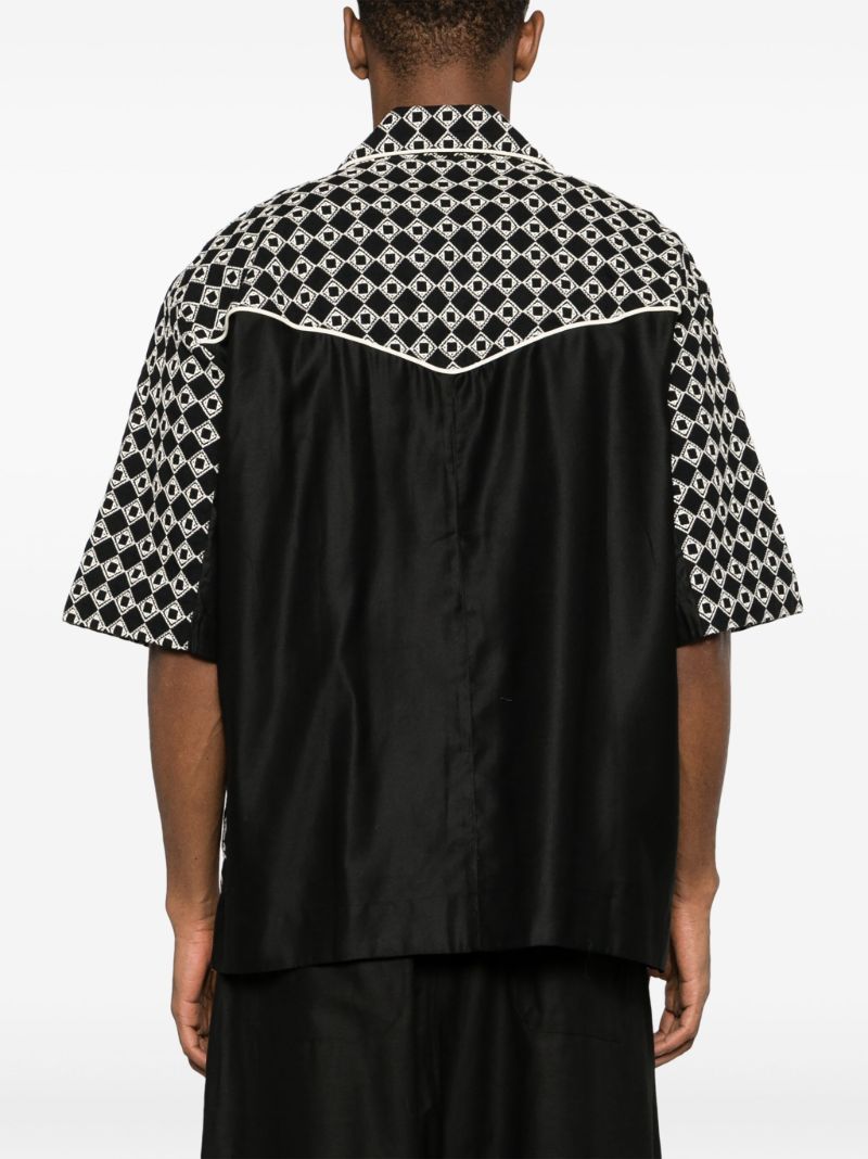 Black Mento Geometric-print Shirt