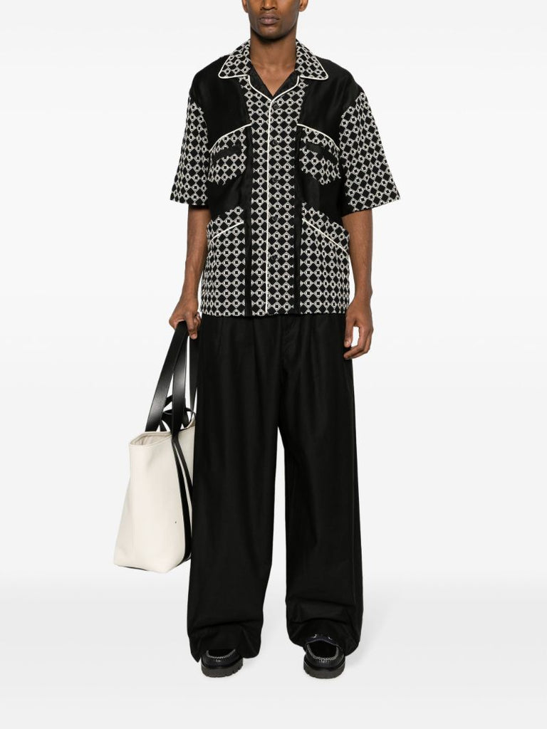 Black Mento Geometric-print Shirt