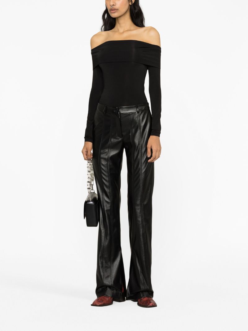 Black El Stitch Flared Trousers