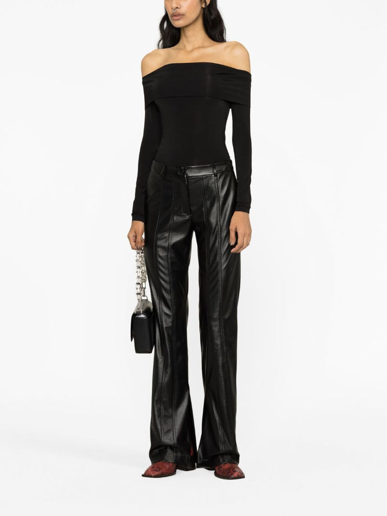 Black El Stitch Flared Trousers