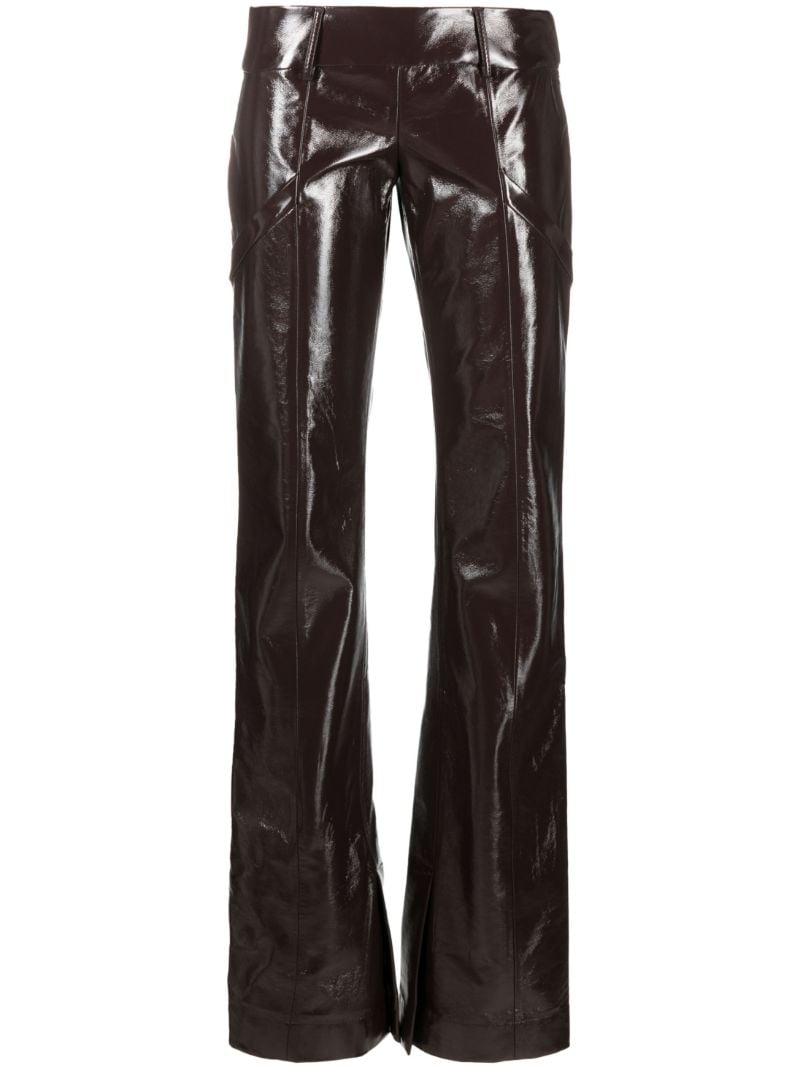 Brown Eco Crinkle Vinyl Trousers
