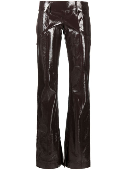 Brown Eco Crinkle Vinyl Trousers