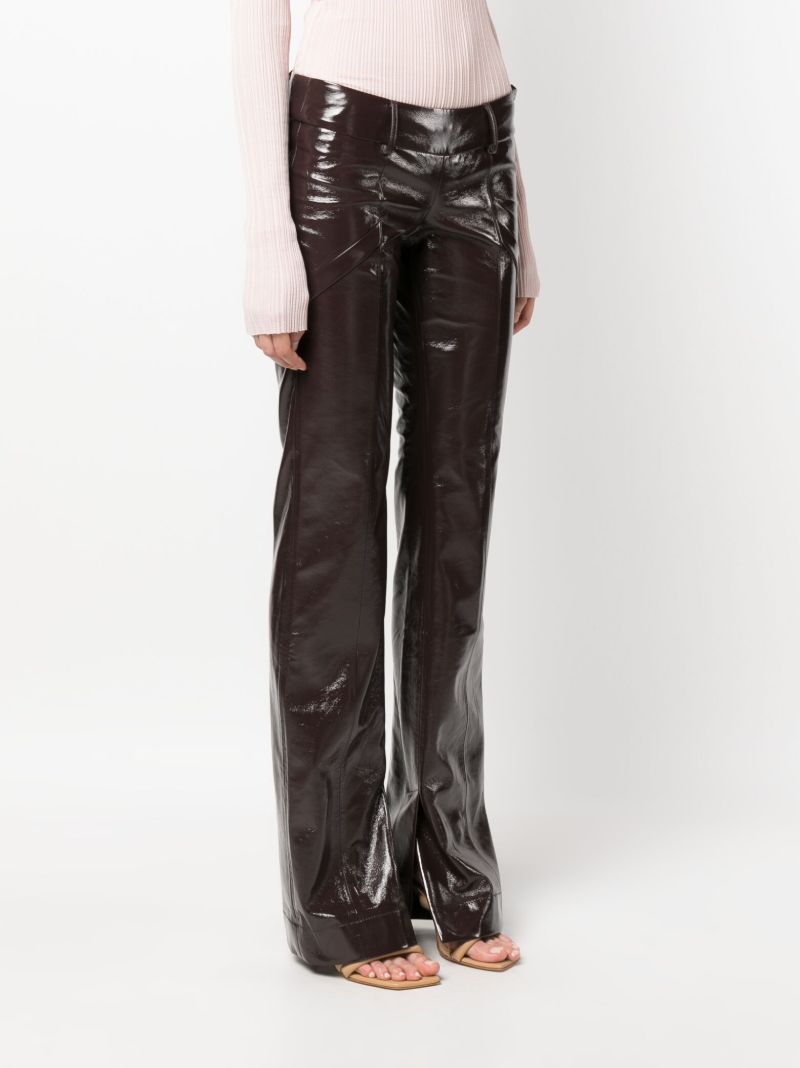Brown Eco Crinkle Vinyl Trousers