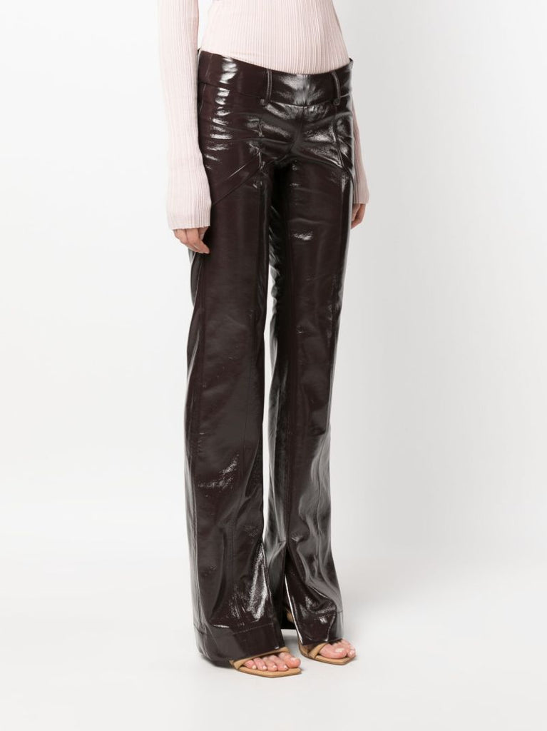 Brown Eco Crinkle Vinyl Trousers