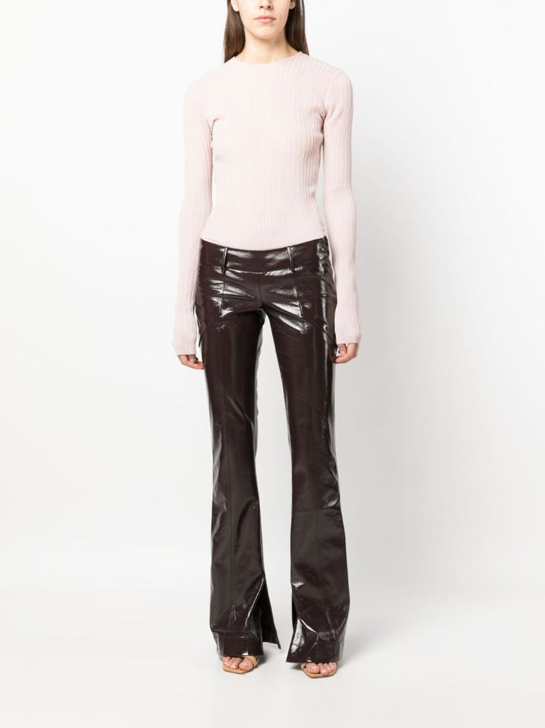 Brown Eco Crinkle Vinyl Trousers