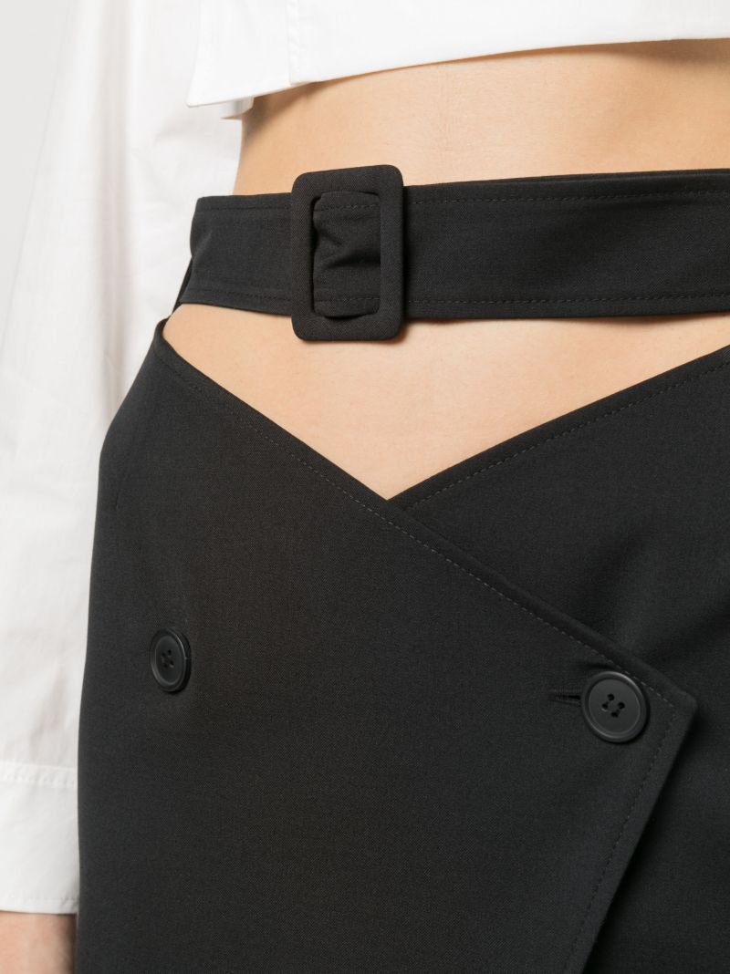 Black Belted Midi Skirt