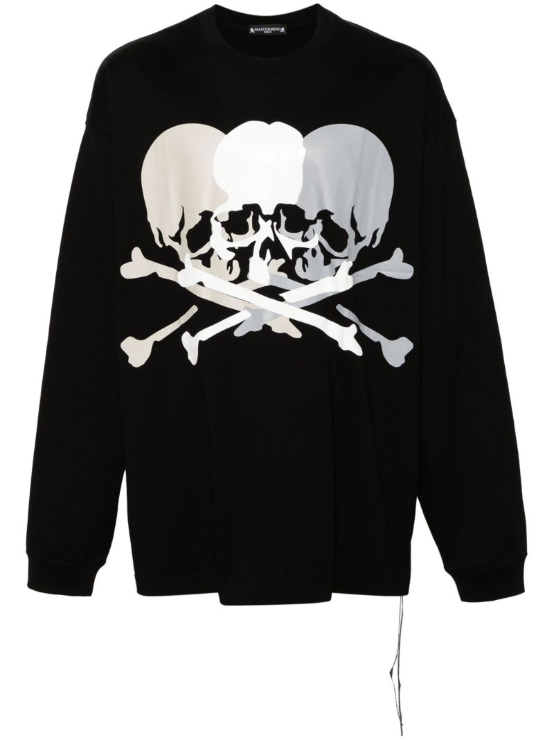 Black Triple Logo-print Cotton T-shirt