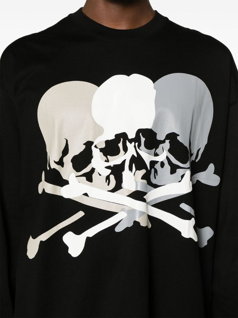 Black Triple Logo-print Cotton T-shirt