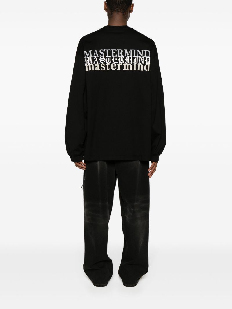 Black Triple Logo-print Cotton T-shirt