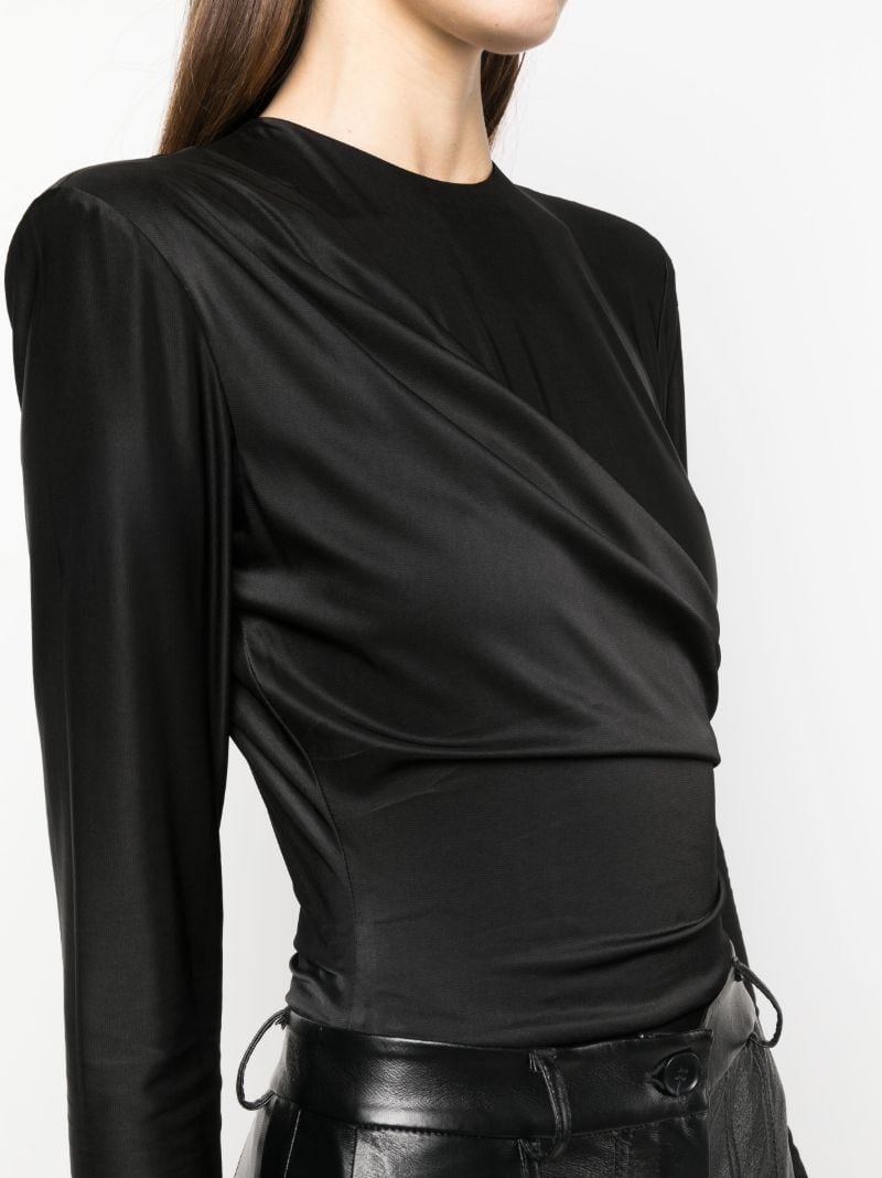 Black Draped Bodysuit