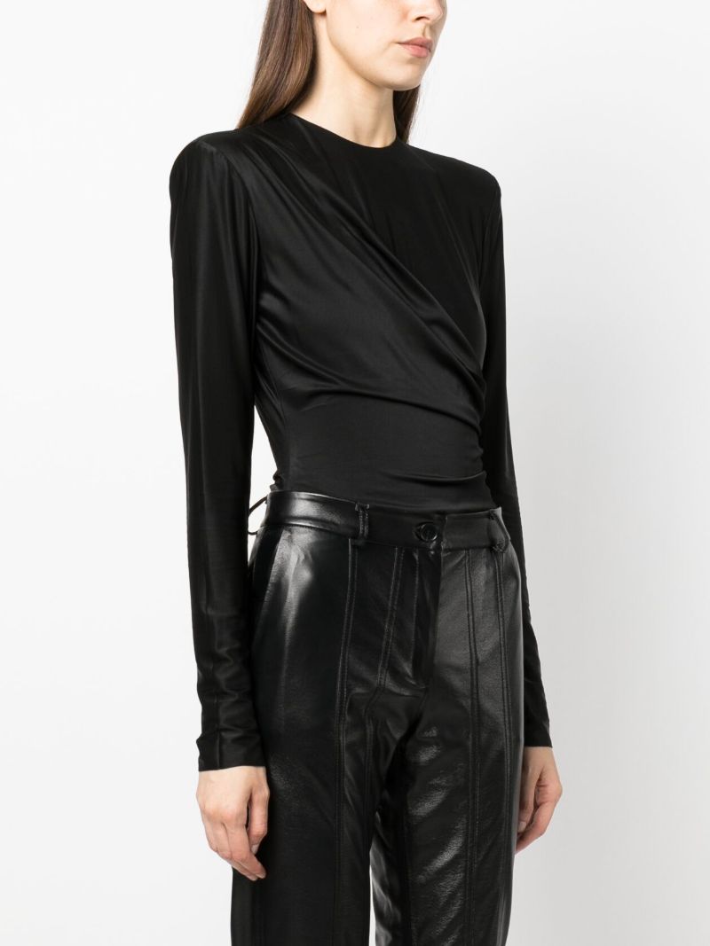 Black Draped Bodysuit