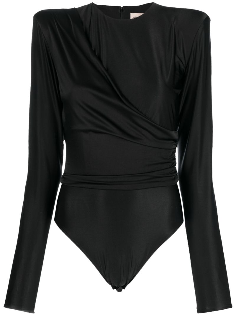Black Draped Bodysuit