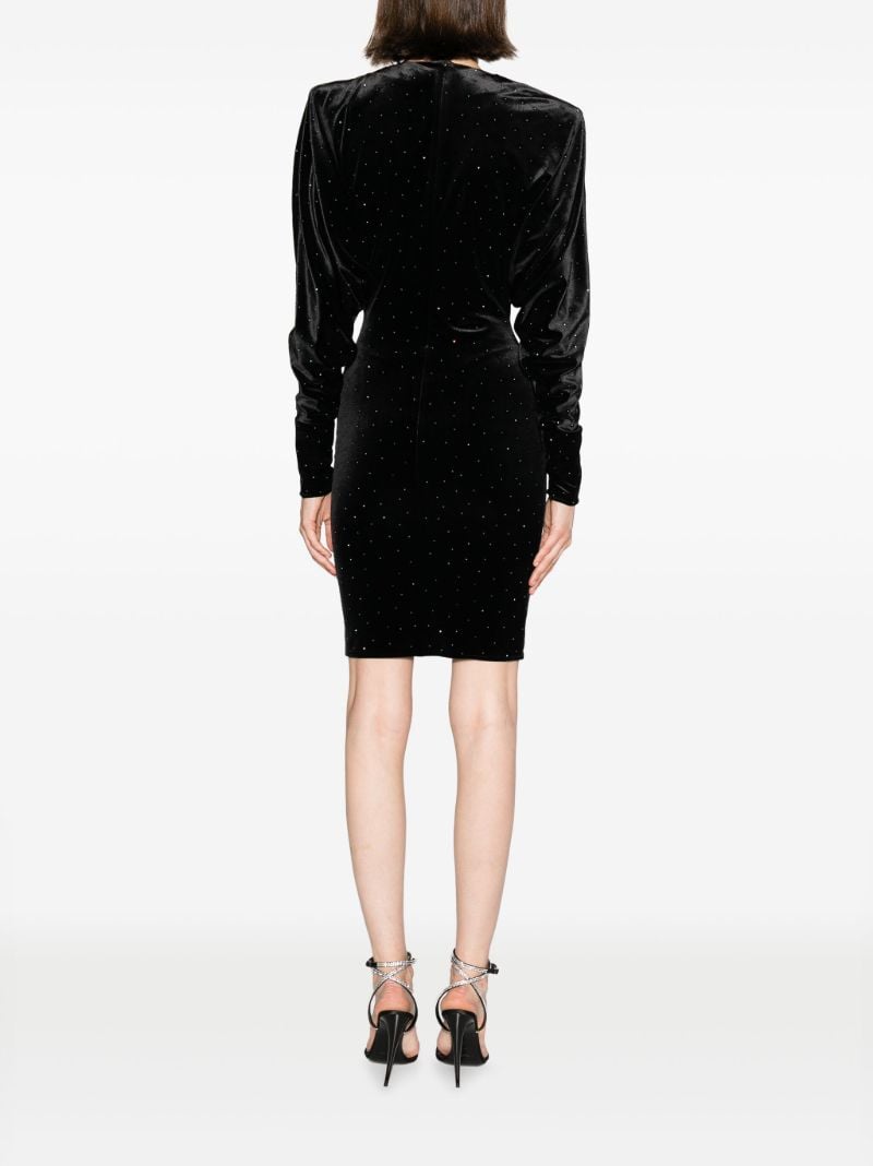 Black Crystal Velvet Mini Dress