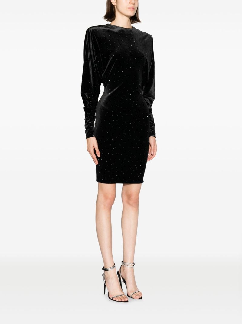 Black Crystal Velvet Mini Dress