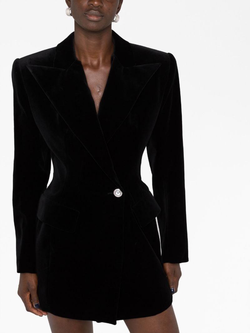 Black Velvet Blazer Mini Dress