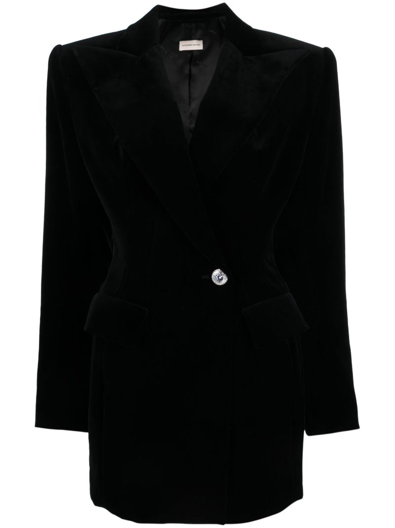 Black Velvet Blazer Mini Dress