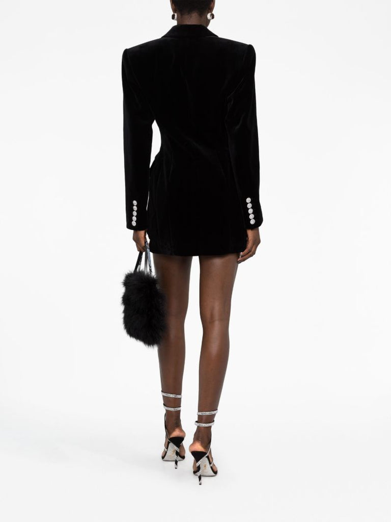 Black Velvet Blazer Mini Dress