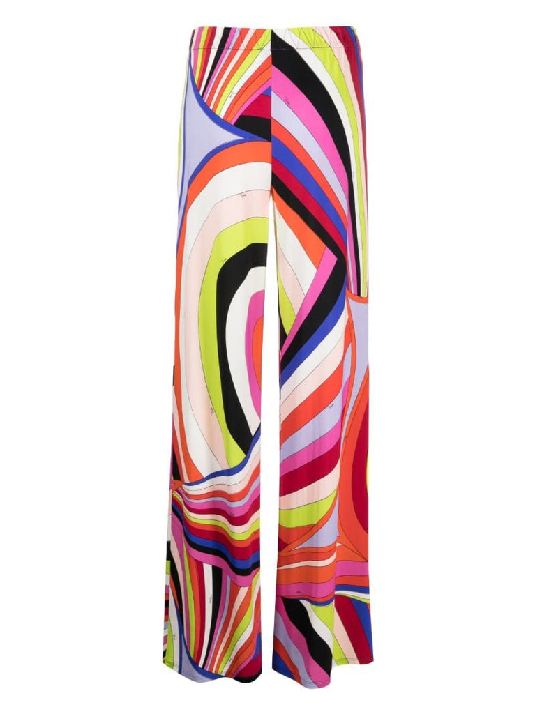 Multicolour Swirl-print Palazzo Trousers