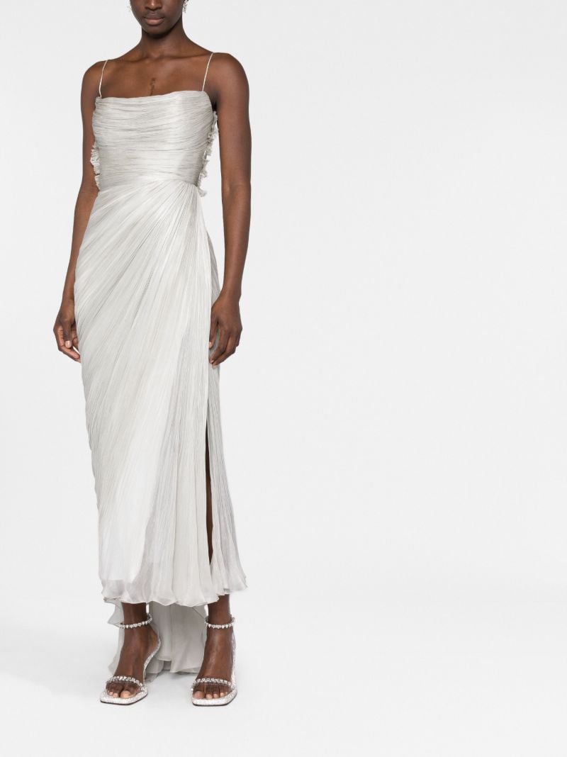 Grey Sonia Draped Silk Gown