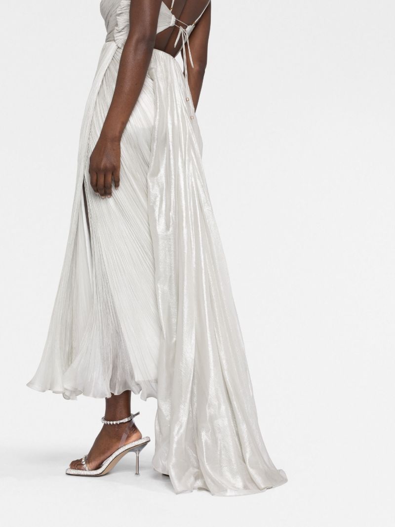 Grey Sonia Draped Silk Gown
