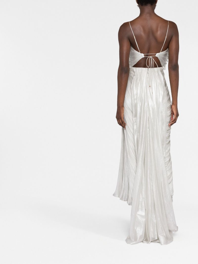 Grey Sonia Draped Silk Gown