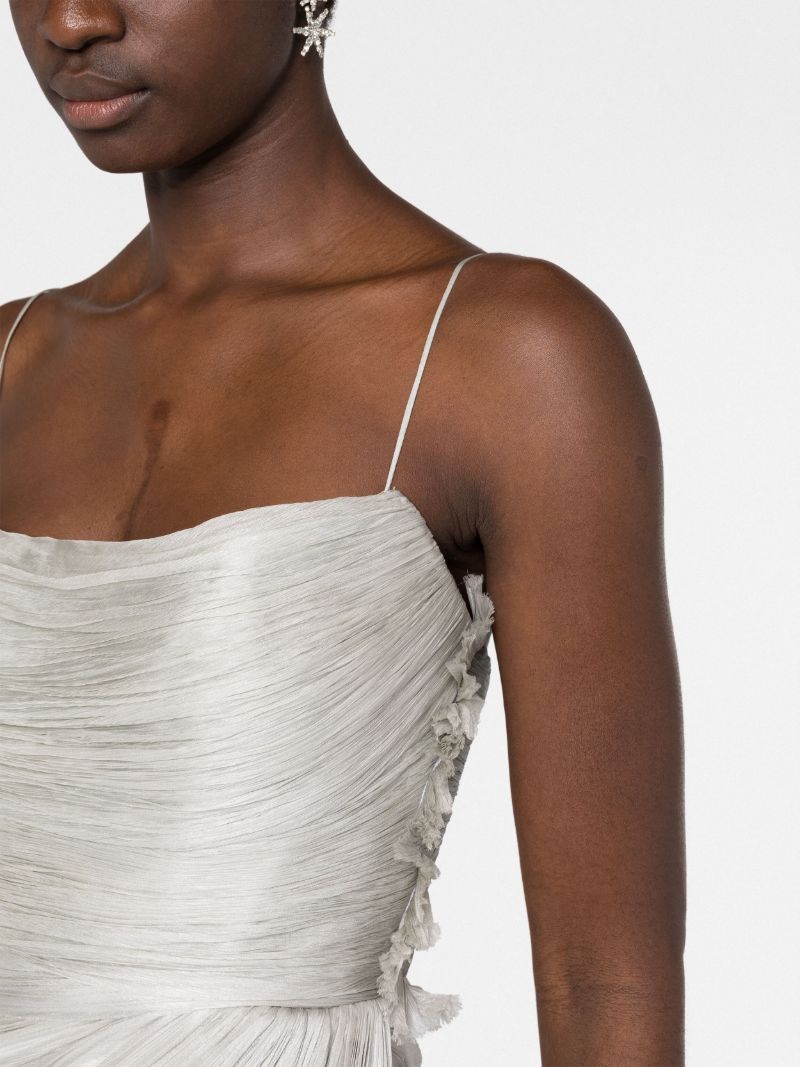 Grey Sonia Draped Silk Gown