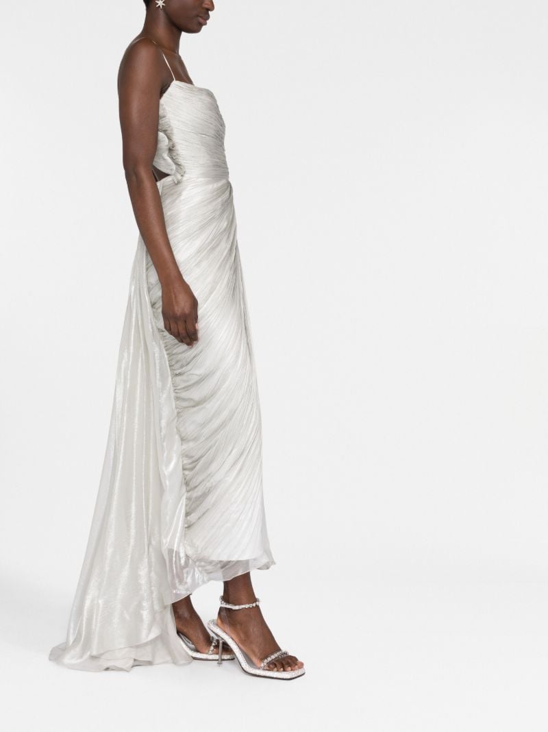Grey Sonia Draped Silk Gown