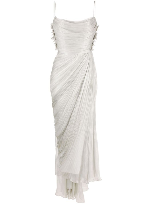 Grey Sonia Draped Silk Gown