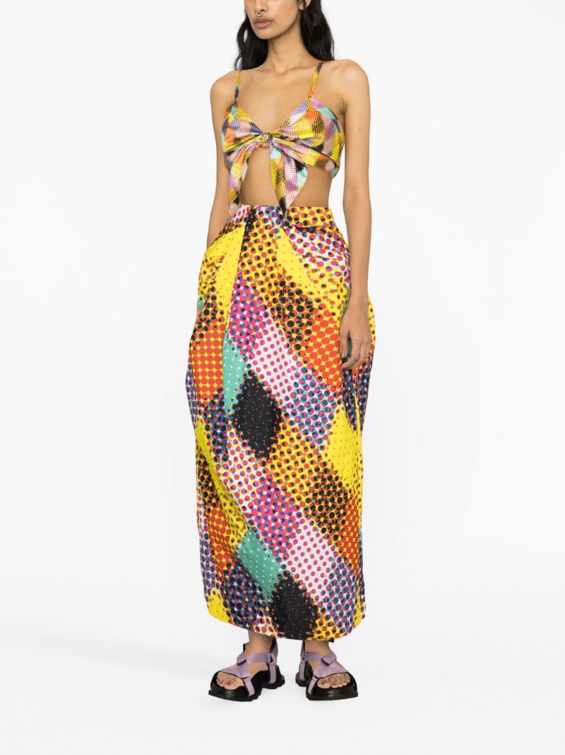 Yellow Printed Bra Top