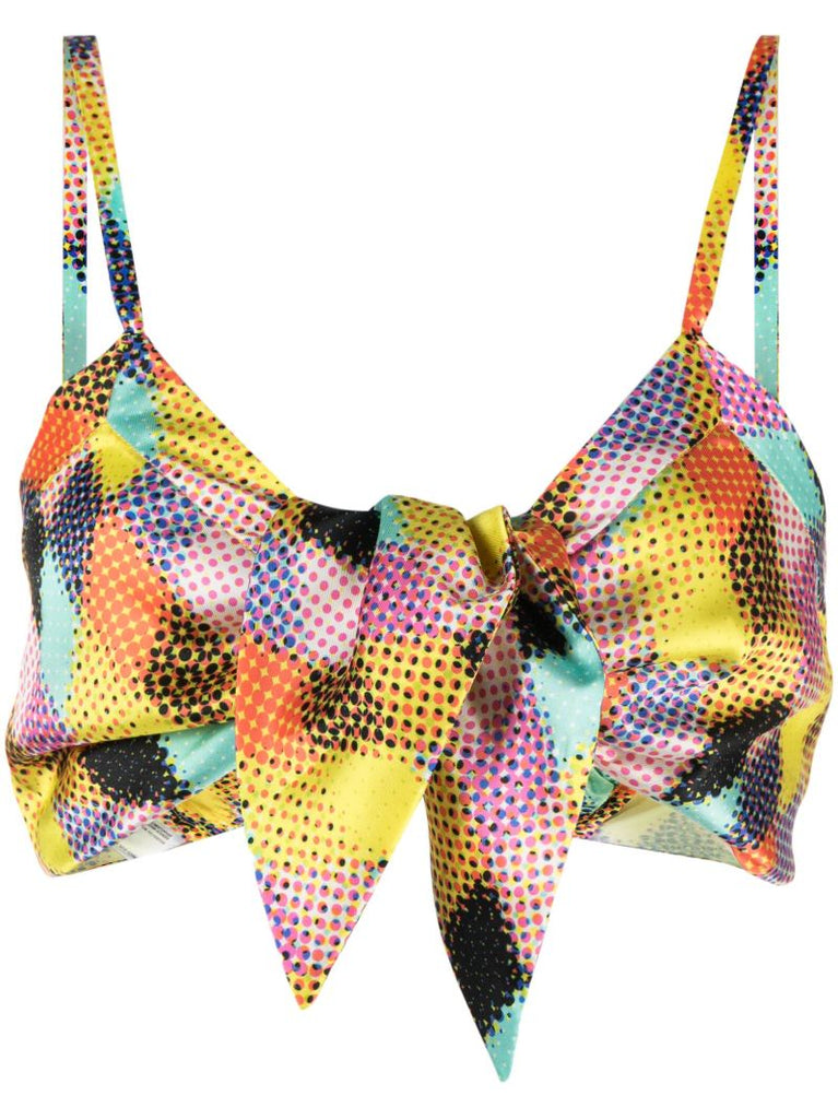 Yellow Printed Bra Top