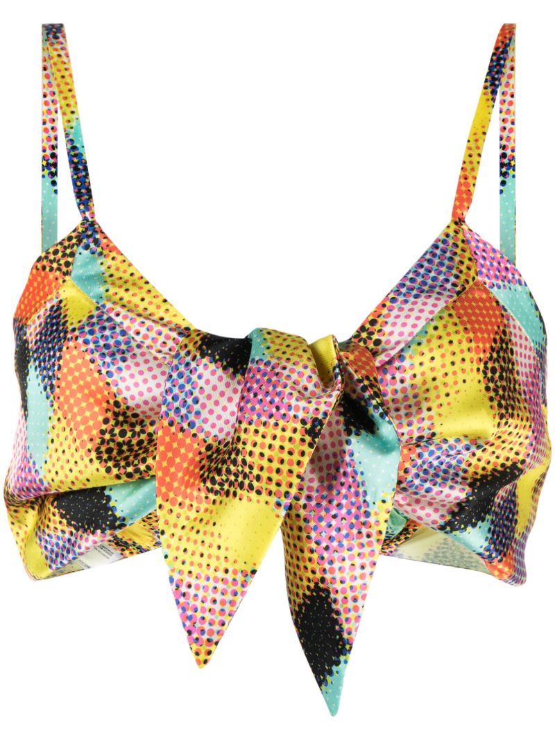 Yellow Printed Bra Top